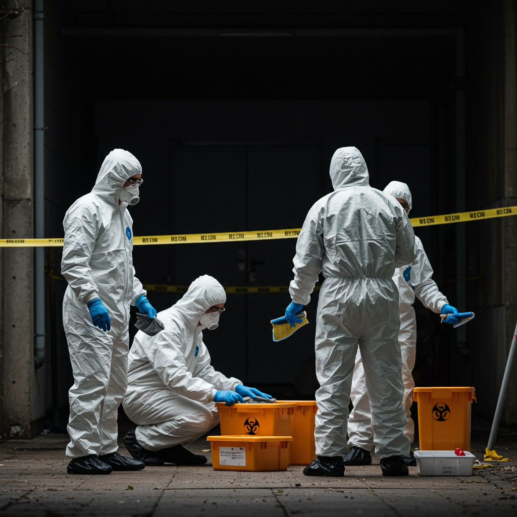 a prefessional biohazard cleanup team