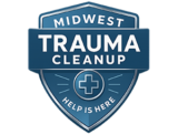 Midwest Trauma Cleanup logo: a shield with a medical cross and the text 'Help Is Here'.