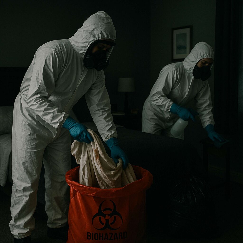 Our professionally trained crime scene cleanup technicians provide unattended death cleanup service in the Midwest, including Illinois, Indiana, and Michigan.