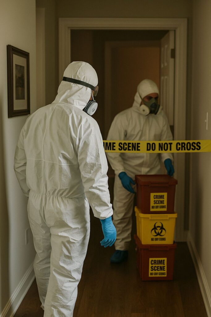 You can see how our IICRC certified biohazard cleanup is completed using the best PPE and cleaners available.