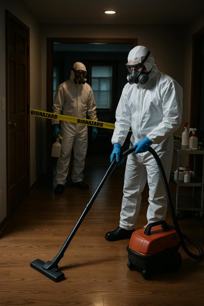 See how our trauma cleanup technicians complete a biohazard cleanup in Woodstock Illinois