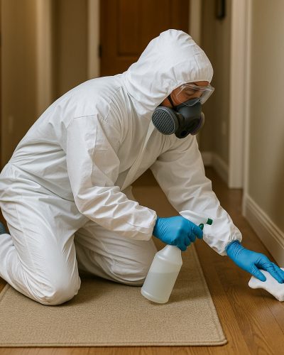 Here you see our crime scene and trauma cleanup service being finalized at our customer's house located in Schaumburg Illinois.