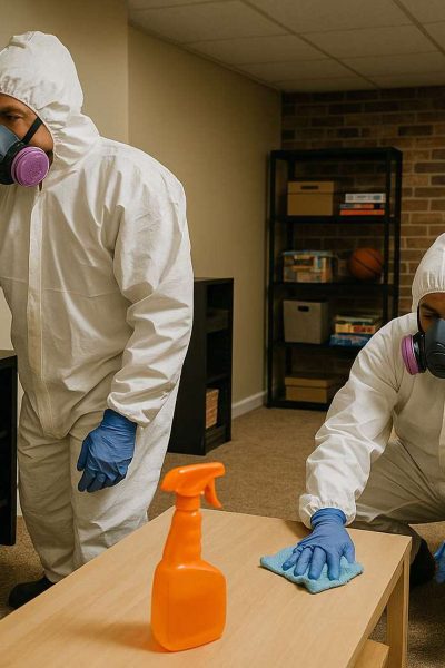 Watch our IICRC certified crime scene cleanup work being completed at a customers home located in Roscoe Illinois.